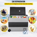 VEVOR 36L 50L 60LCar Refrigerator Portable Fridge Freezer W/ Wheel Dual Zone