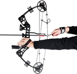 Compound Bow 15-45lbs 18.25&quot;-29&quot; Let-Off 75% Archery Hunting Equipment Max Speed 290fps with Accessories Right Hand