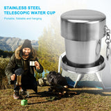 75/150/250ml Stainless Steel Folding Cup With Keychain Retractable Mug