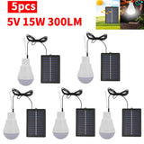 1-6PCS 5V 15W 300LM Portable Solar Power Outdoor Lamp; Low Power Consumption