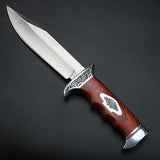 Redwood handle Outdoor fixed blade knife; High hardness camping/hunting knife