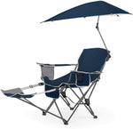 Beach Chair With UPF 50+ Adjustable Sun Shelter Recliner Ultralight