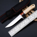 High Hardness 56HRC Field Survival Multi-function Hunting Knife Wooden Handle Small Straight Knife