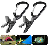 Tent/Awning Fixing Clamp Grip Windproof w/ Carabiner