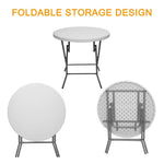 White Round Folding Table  Durable Utility Table