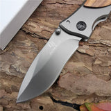 Outdoor Tactical Camping Hunting Survival Pocket Folding Knife  7CR13MOV Blade Knives ring Ring  Fold Open Package