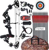 Compound Bow 15-45lbs 18.25&quot;-29&quot; Let-Off 75% Archery Hunting Equipment Max Speed 290fps with Accessories Right Hand