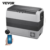 VEVOR 36L 50L 60LCar Refrigerator Portable Fridge Freezer W/ Wheel Dual Zone