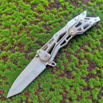 Black  Silver 9CR18MOV Steel  Folding Knife