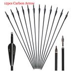 6pcs/12pcs Archery Mixed Carbon Arrow ; 6.2mm Spine