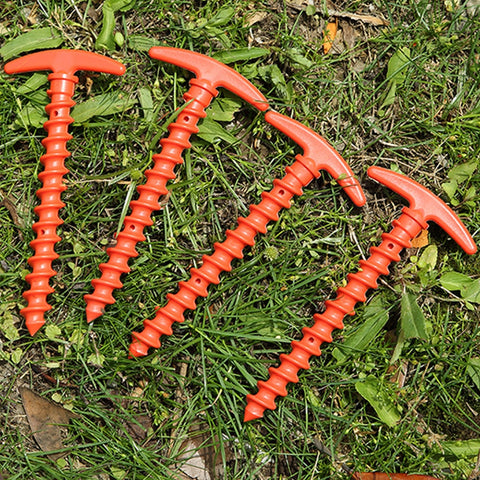 10pcs Tent Peg Outdoor Camping Trip Tent Nails Ground Nails Screw Stakes Plastic Sand Pegs Trip Beach Awning Stakes