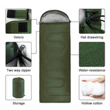 Pacoone Camping Sleeping Bag Lightweight 4 Season Cold Envelope Backpacking Sleeping Bag