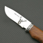 440C Steel Hunting Fixed Blade Knives Wild Deer Wenge Wood Handle Outdoor Survival Knife with Sheath