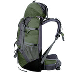 60L Outdoor Backpack Camping Bracket Climbing Bag Waterproof Climbing Rucksack with Rain Cover