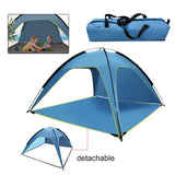 Big Beach Camping Tent Ventilated Silver-Coated Rainproof Anti-UV Sunshade with Storage Bag