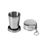 75/150/250ml Stainless Steel Folding Cup With Keychain Retractable Mug