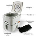 Portable Toilet With Piston Pump Level Indicator - Large Waste Tank – 100-120 Flushes For Rv, Camping, Hiking & Boating