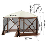 VEVOR Pop-up Camping Gazebo Shelter 6 Sided; Sun Shade Tents