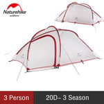 Naturehike Tent 20D Silicone Fabric 1 Room Rainproof 3-4 Person Tent