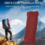 20m 9 Strand  Parachute Cord Climbing Rope