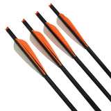 6pcs 22 inch Crossbow Carbon Arrows With Orange Vanes Removable Arrowhead Tip