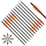 Toparchery Achery Crossbow Arrow 16Inch Carbon Shaft  Replacable Arrowhead (6/12/24pcs)